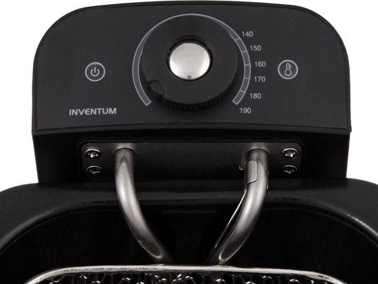 Inventum GF431B - Friteuse - 3 litres - Jusqu'à 190 degrés - 2200 watts - Zone froide - Friteuse - Noir