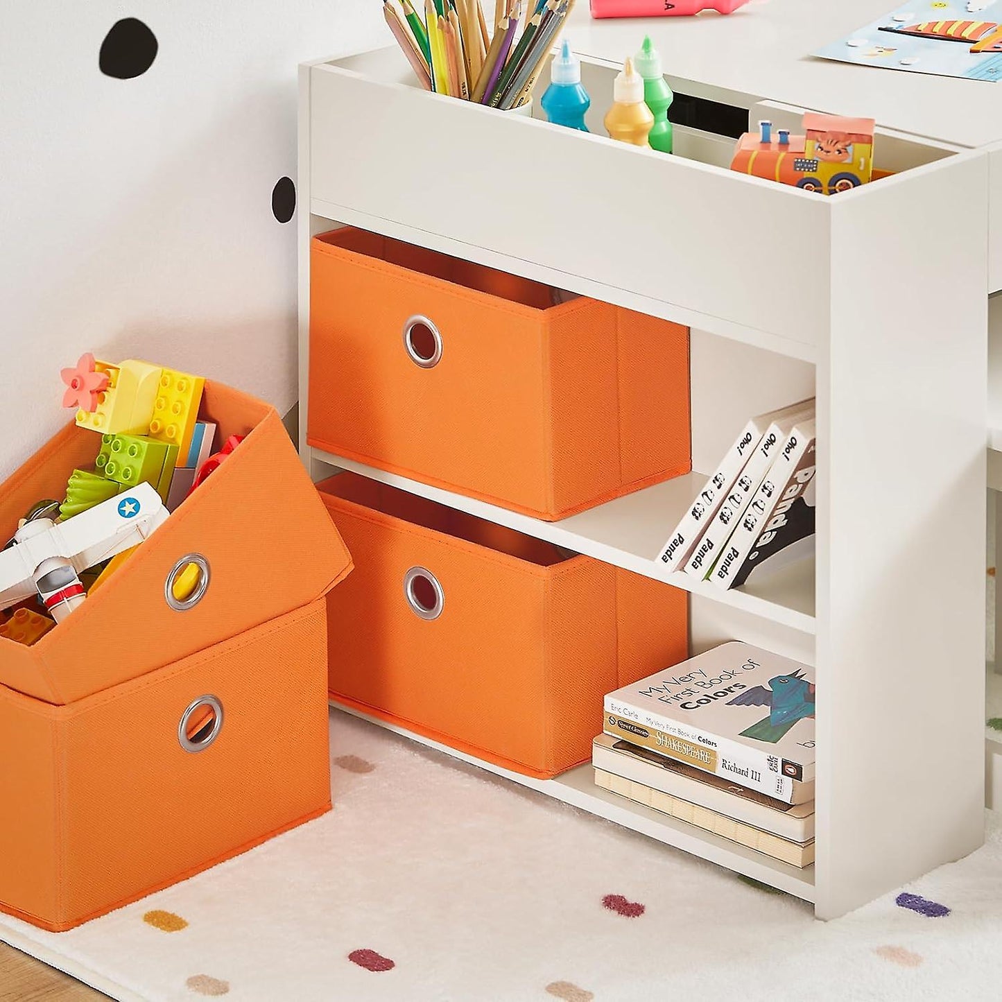 SoBuy Table enfant - KMB75-W - MDF - Table et tabouret - 87x50x50cm - Blanc