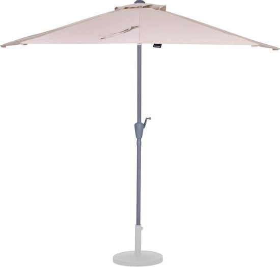 VONROC Premium Parasol Magione - Parasol de balcon durable - Semi-circulaire 270x135cm - Toile résistante aux UV - Beige - Housse de protection incluse