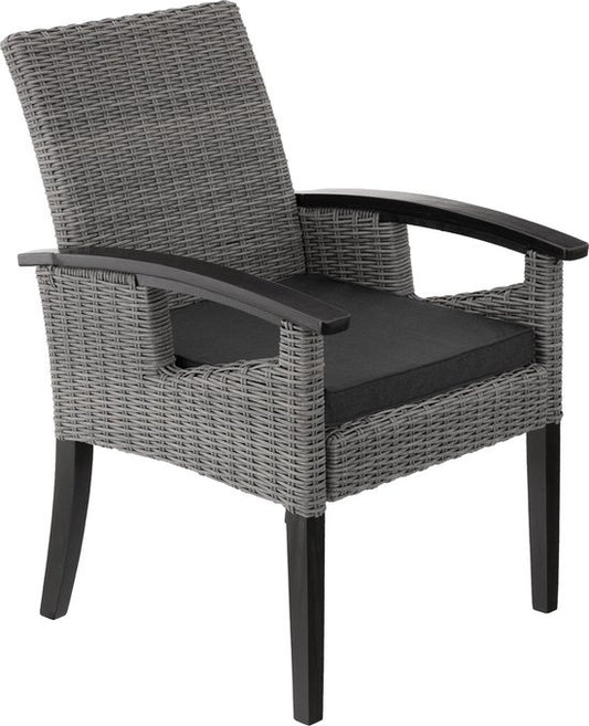 tectake® - Chaise en osier chaise de jardin chaise patio - Rosarno - gris - 404806 - poly-rattan