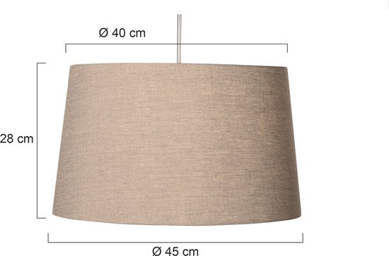 Steinhauer - Abat-jour K1001R - Ø45 cm - Gris lin - Forme cylindrique - Raccord E27 - Design intemporel - Convient aux lampadaires et aux suspensions