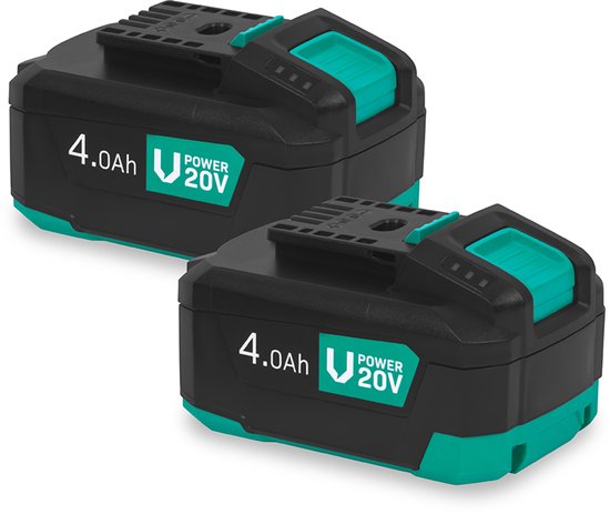 Batterie VONROC VPower 20 V – 4,0 Ah – Pack double : 2 pièces – Port USB-C bidirectionnel – Batterie et batterie externe tout-en-un – Compatible avec Power Delivery (PD) – Protégée par le système Electronic Cell Protection