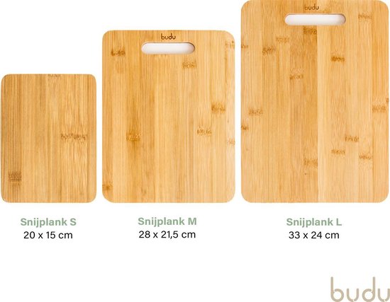 Budu Set de planches à découper 3 pièces - Planches à découper en bambou - Planches à découper en bois - Planches de cuisine