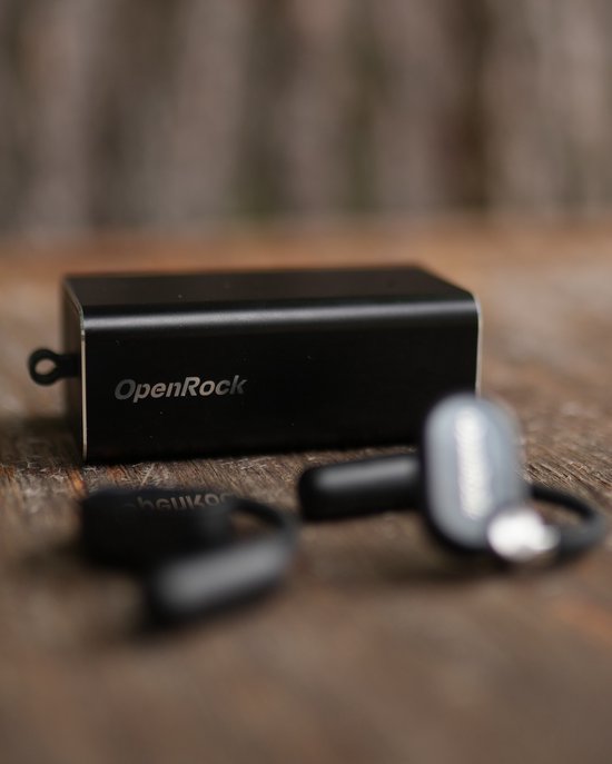 OpenRock - X Black - Casque sans fil à oreilles ouvertes - Écouteurs - Bluetooth - Grande autonomie - Réduction du bruit - sans fil - Technologie TubeBass™