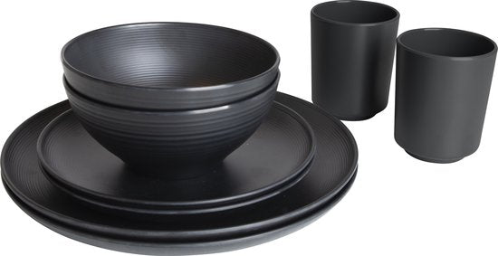 Bo-Camp - Industrial - Service de table - Orville - 16 pièces - Noir