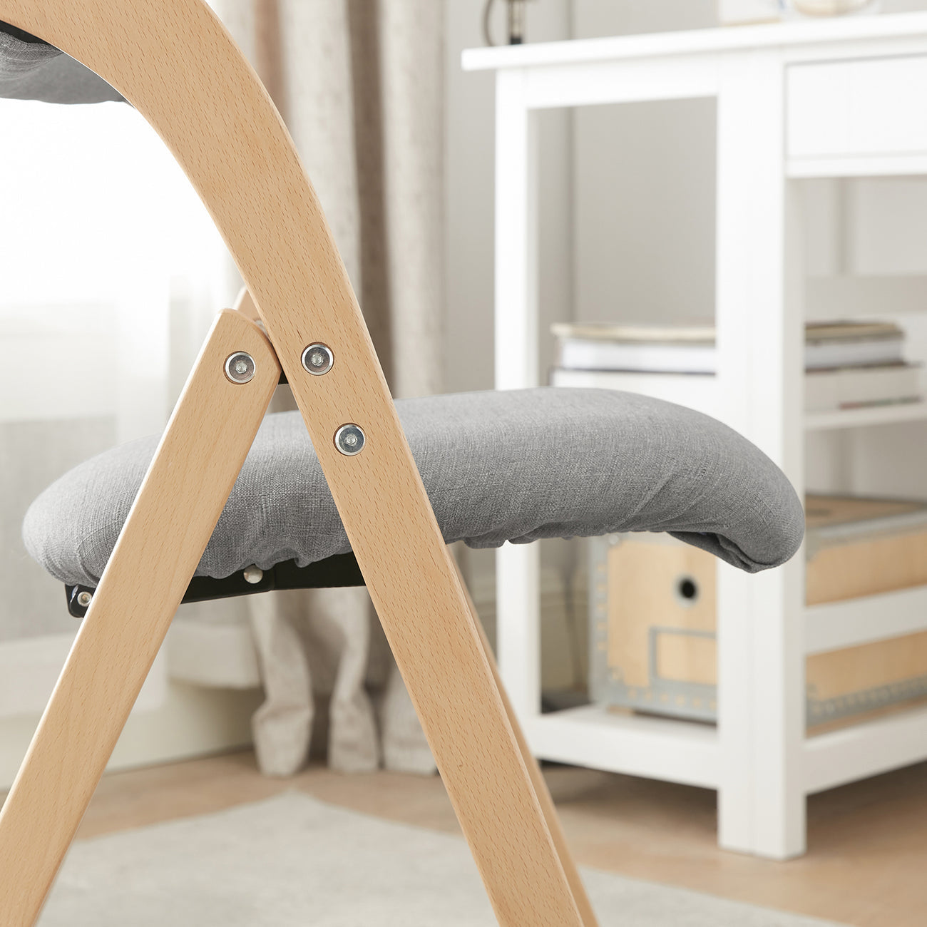 SoBuy FST92-N Chaise pliante avec assise rembourrée - Max. 120 kg - Gris