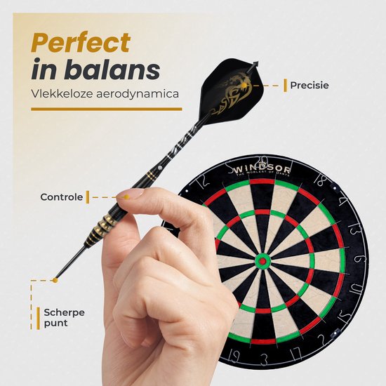 WINDSOR® Cavalier 3 Darts Set - Incl. boîte de rangement, fléchettes