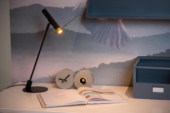 Lucide ALEC - Lampe de bureau - LED 3 StepDim - G9 - 1x3 W 2700 K - Anneaux interchangeables inclus - Noir
