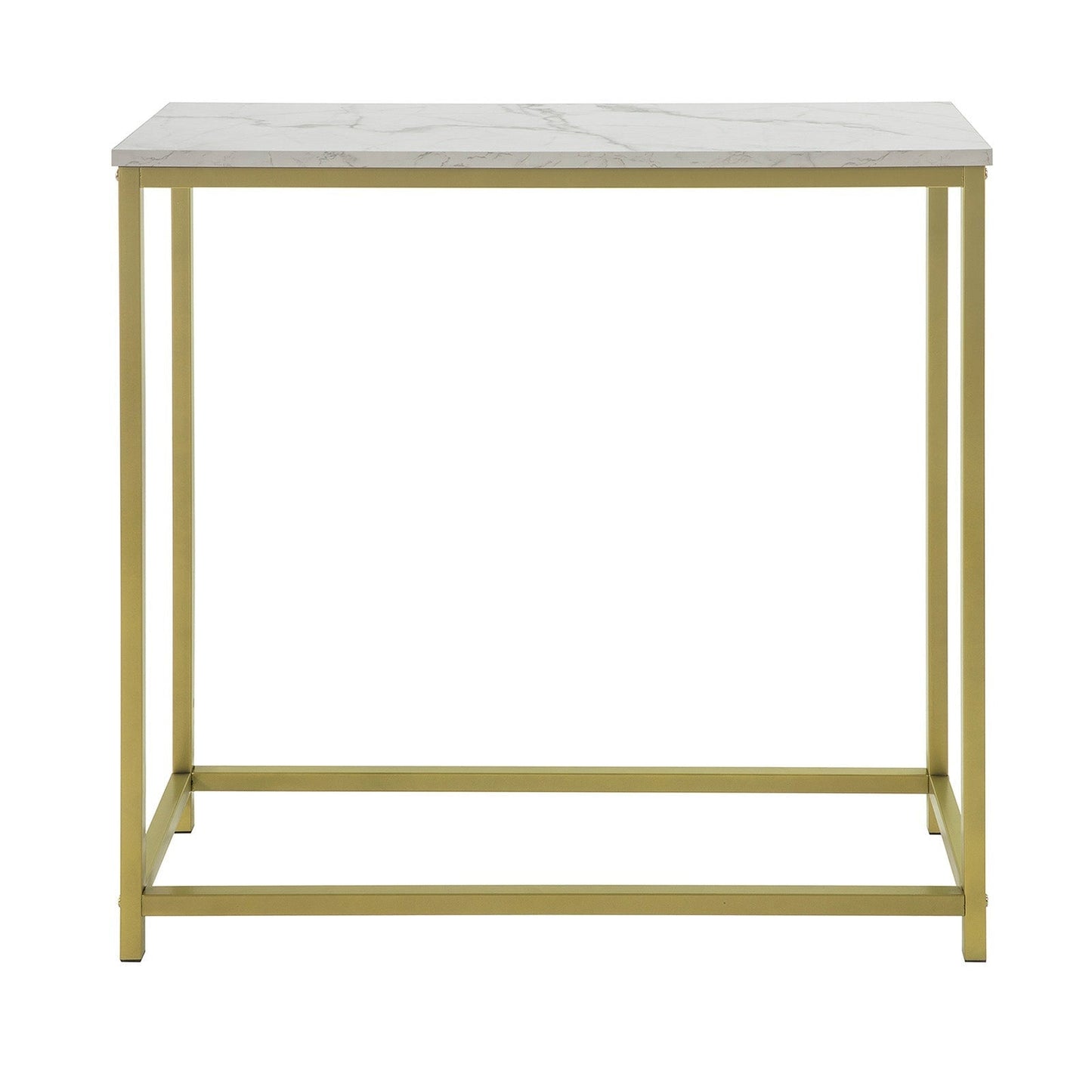 SoBuy Table console - Plateau blanc - Cadre doré - 80x75x30 cm - FSB29-G