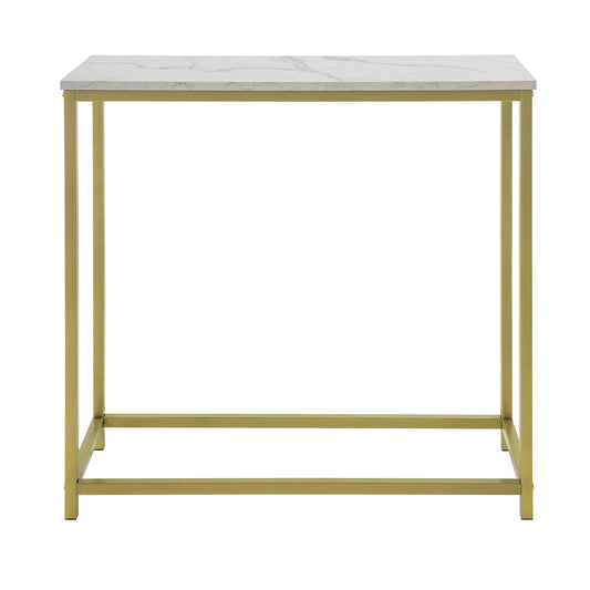 SoBuy Table console - Plateau blanc - Cadre doré - 80x75x30 cm - FSB29-G