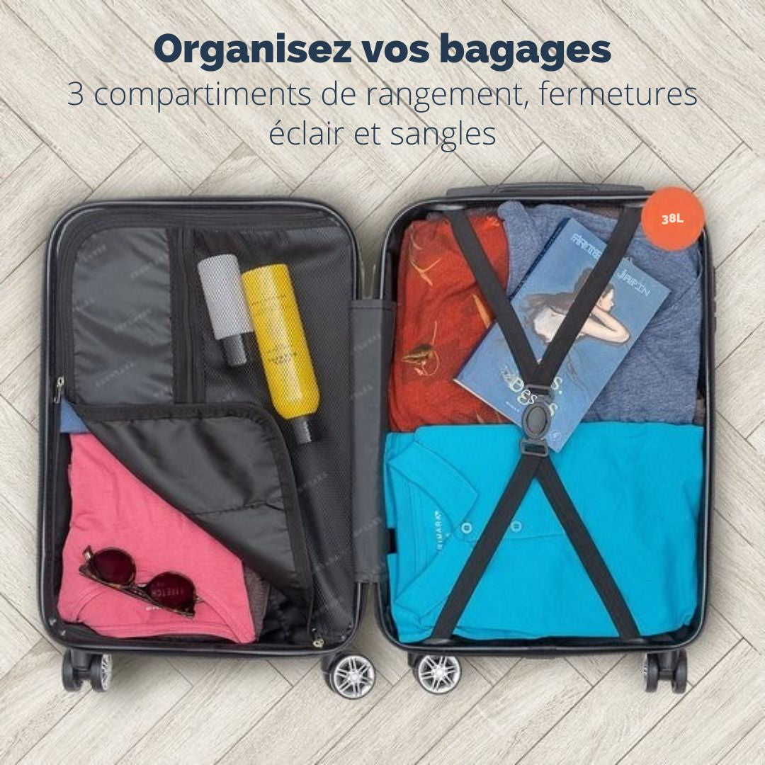 Valise - TRVLMORE  - Bagage à main - 54x36x20cm - 38L - Bleu foncé