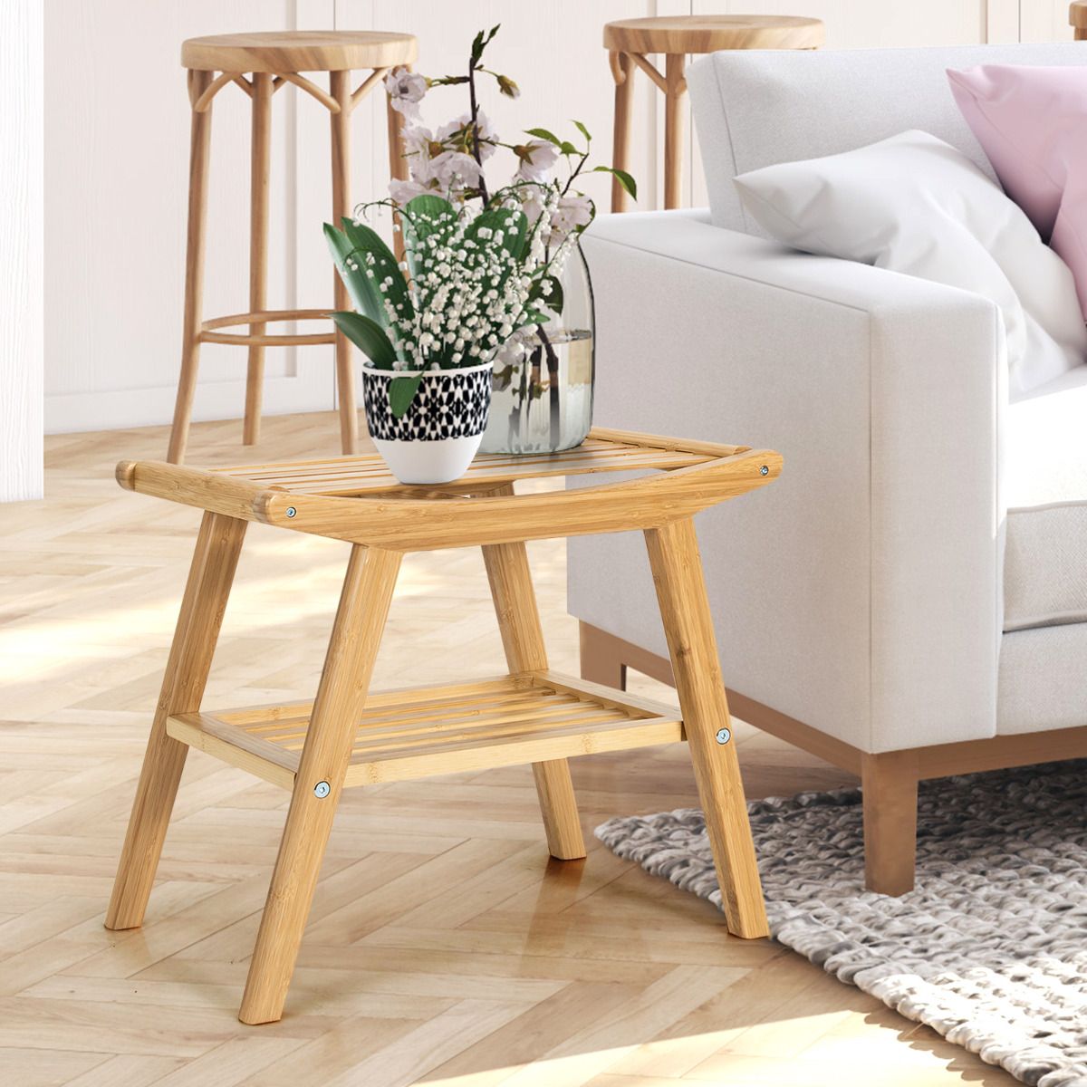 Tabouret de douche Coast - Bambou - Max. 150 kg - 2 pièces
