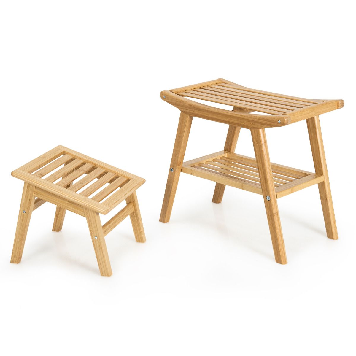 Tabouret de douche Coast - Bambou - Max. 150 kg - 2 pièces