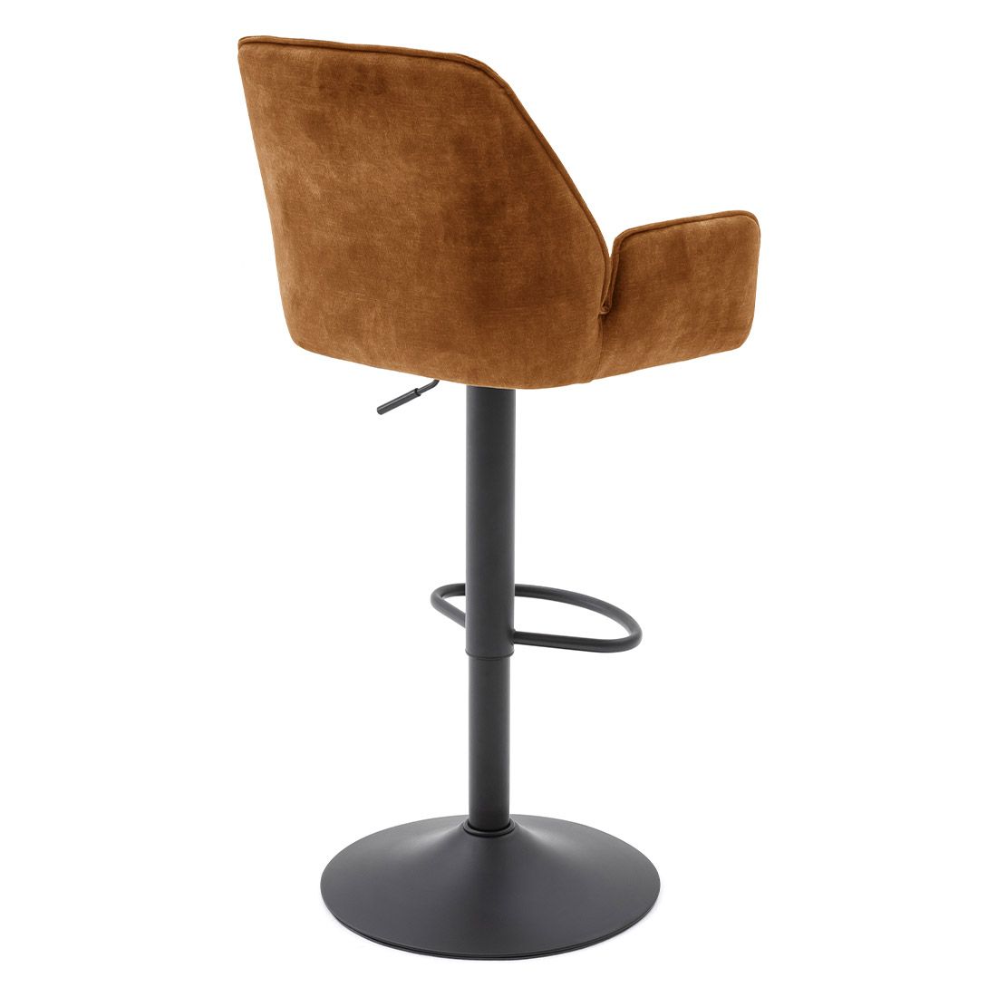 Action Living Tabouret de bar - velours - réglable - pivotant - jaune curry