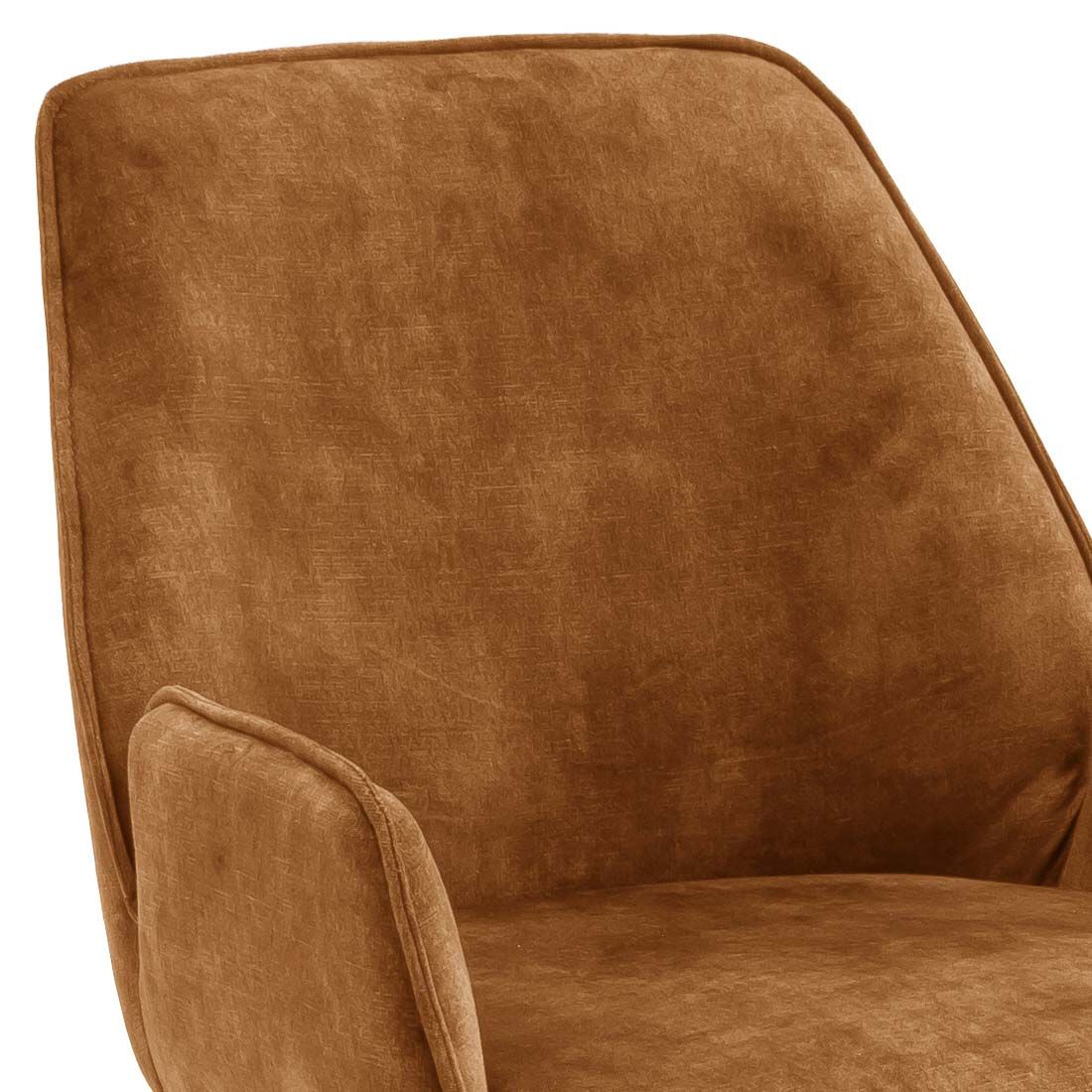 Action Living Tabouret de bar - velours - réglable - pivotant - jaune curry
