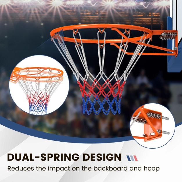 Coast 45 cm anneau de basket-ball avec filet pour toutes les saisons Support mural de basket-ball avec doubles ressorts