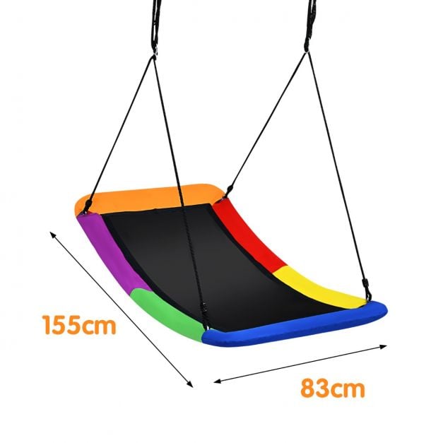Coast Nest Swing - Balançoire de jardin incurvée 83 x 155 cm - Capacité de charge 150 kg - Fourrure