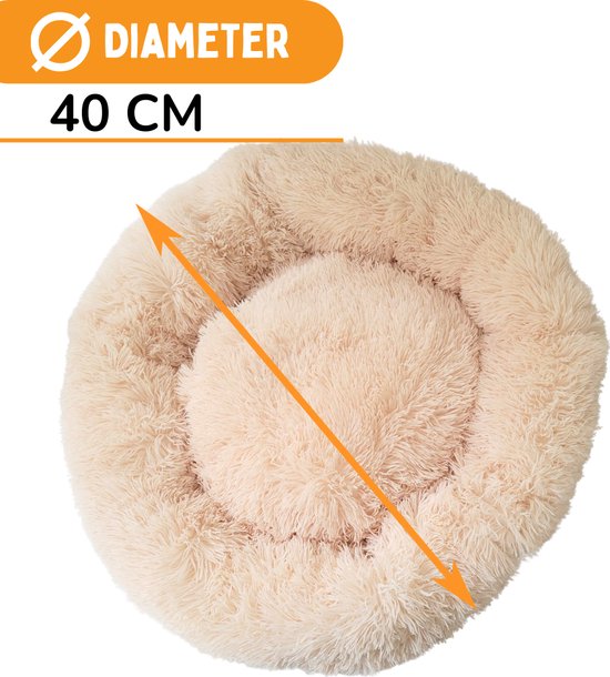 By Cee Cee Dog Basket - Donut Dog Basket - Cat Basket - Premium Dog Cushion - Fully Detachable - Beige 40cm - S
