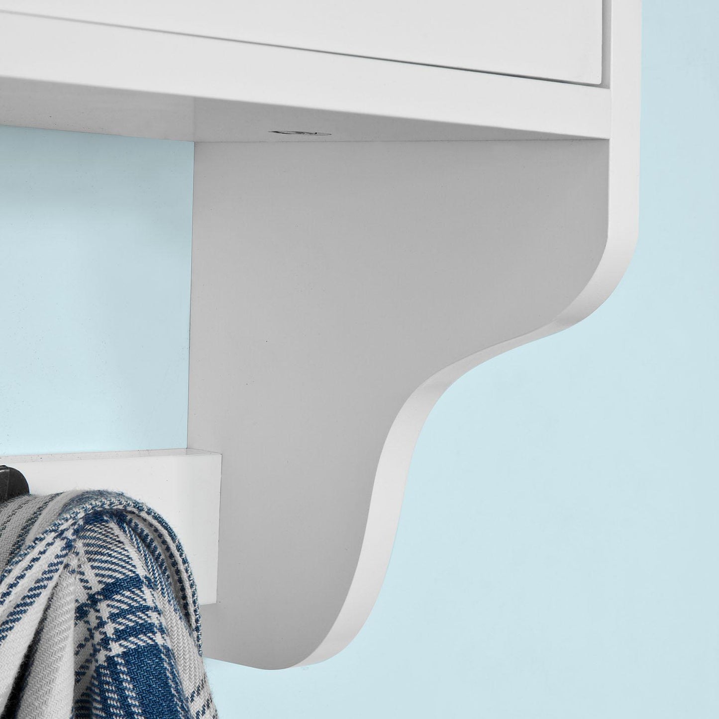 SoBuy Porte-manteau mural - 5 crochets - L60 x P14 x H27cm - Blanc