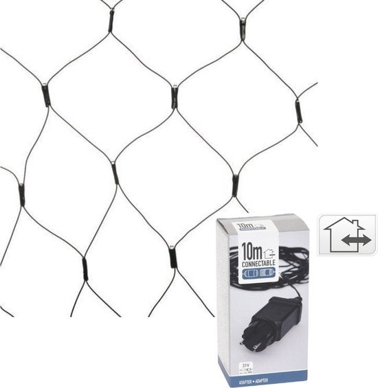 Nampook Eclairage secteur - Raccordable - 160 LED - 2 mètres - Blanc chaud + adaptateur INCL. avec cordon de 10 mètres de longueur