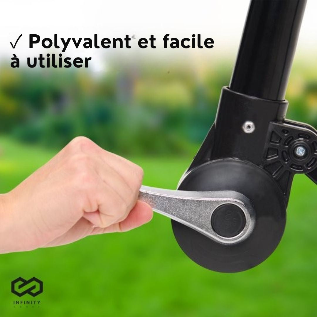 Parasol Infinity Goods - 300CM -Pied en croix inclus - Étanche - Pivotant et inclinable - Hauteur réglable - Anthracite - Gris