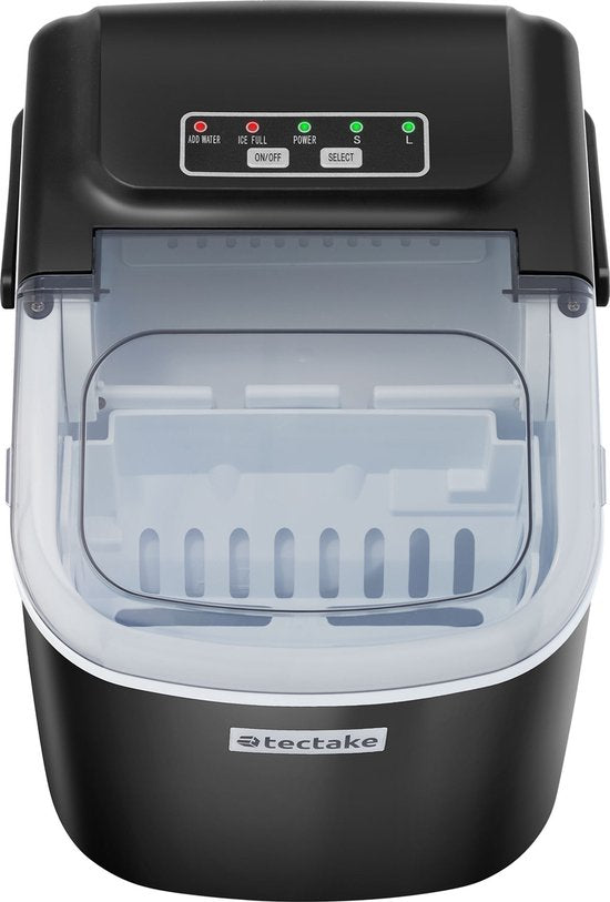 tectake® Machine à glaçons Arctic - 1.2L - 2 tailles de glaçons - Machine à glaçons - Machine à glaçons avec pelle à glaçons - Noir