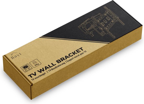 Bayt TV Bracket - Support mural pour TV - Rotatif - Inclinable - 32 pouces à 55 pouces - Jusqu'à 40 kg - Noir