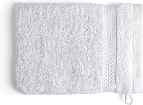 Gants de toilette DoubleDry Hotel 16 x 21 cm - Lot de 6 - 100% coton 500 g/m2 - Doux et absorbant - Blanc