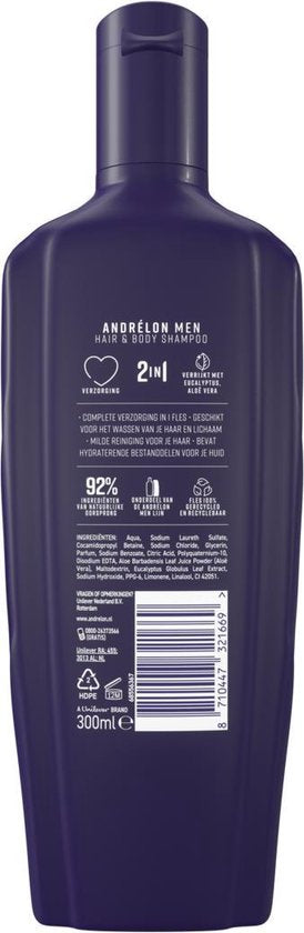Shampoing Andrélon Men Hair & Body - 300 ml