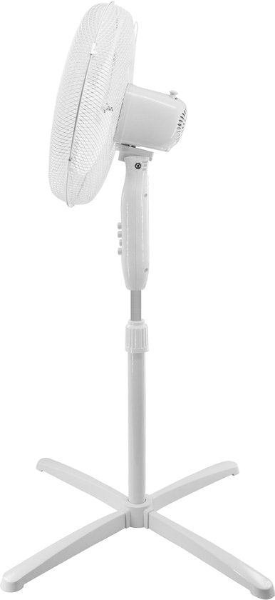 Inventum VST400W - Ventilateur sur pied - 3 vitesses - Ø 40 cm - Oscillation à 80° - Hauteur réglable - Blanc