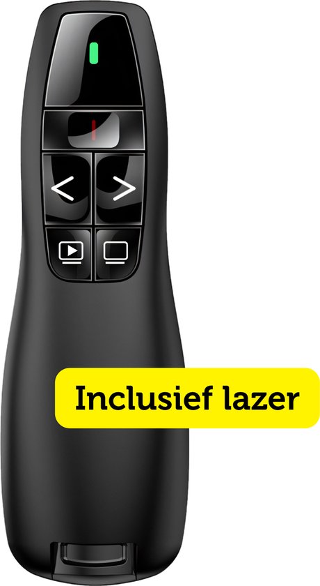 Garpex® Wireless Presenter - Clicker de présentation - Présentateur sans fil - Télécommande Powerpoint - Pointeur laser - Sans fil