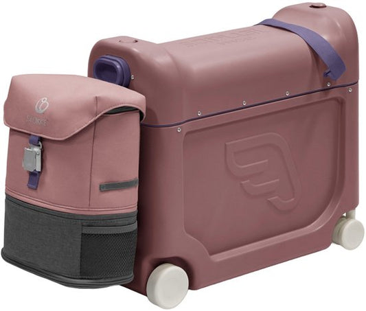 Kit de voyage Stokke JetKids, Hazy Lilac - Avec valise BedBox Ride-On et sac à dos - Pour les enfants de 2 à 7 ans (jusqu'à 35 kg)