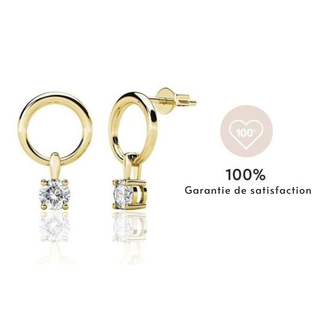 Boucles d'oreilles avec cristaux - Yolora Kalpa Camaka - Plaqué or jaune 18K - femme - Bijoux - Boîte cadeau - Couleur or