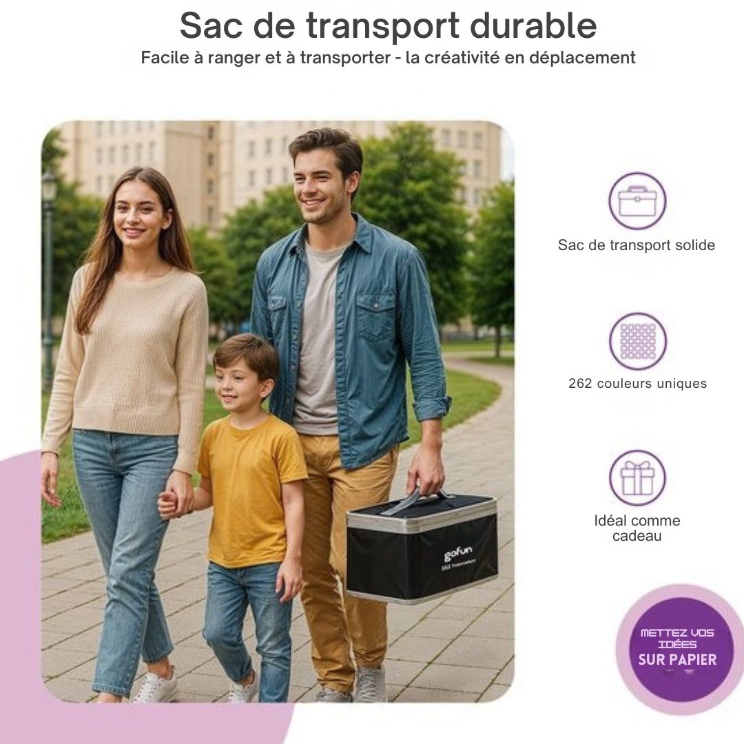 Marqueurs à alcool - Gofun Twinmarkers 262 pcs - Adultes et enfants - Double pointe - toutes couleurs