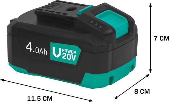Batterie VONROC VPower 20 V – 4,0 Ah – Pack double : 2 pièces – Port USB-C bidirectionnel – Batterie et batterie externe tout-en-un – Compatible avec Power Delivery (PD) – Protégée par le système Electronic Cell Protection