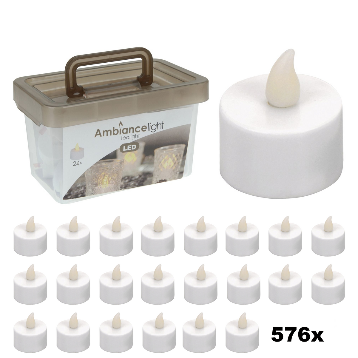 Set de bougies chauffe-plat LED - Boîte XXL de 120 bougies - piles incluses