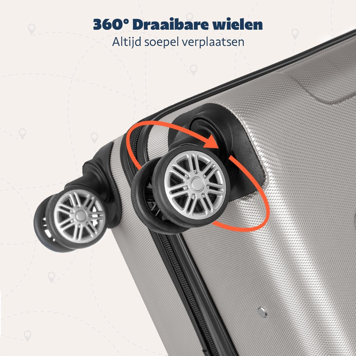 TRVLMORE Bagage à main Valise à roulettes - Serrure à chiffres - 54x36x20cm - 38L - Champagne