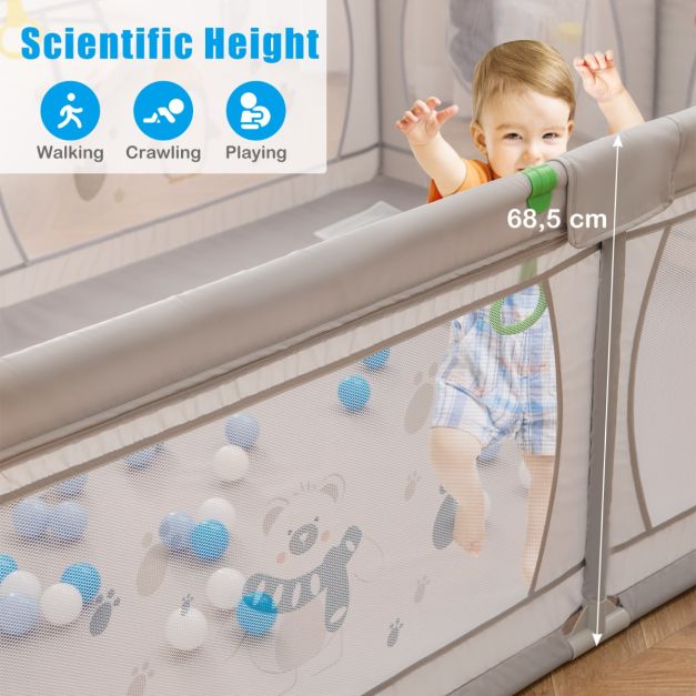 Boîte à bébé pliable Coast avec 2 portes et 50 balles - 206x147x68.5cm