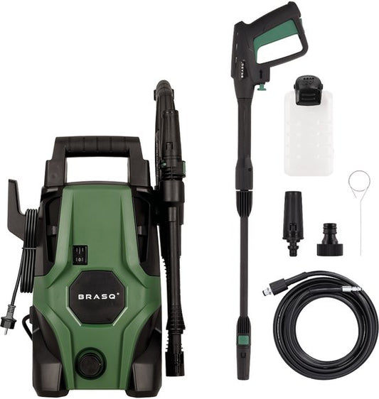 BRASQ HPW 105 - Nettoyeur de terrasse - Nettoyeur haute pression - 1400W - 105 bar - 426 L/H - Kit complet