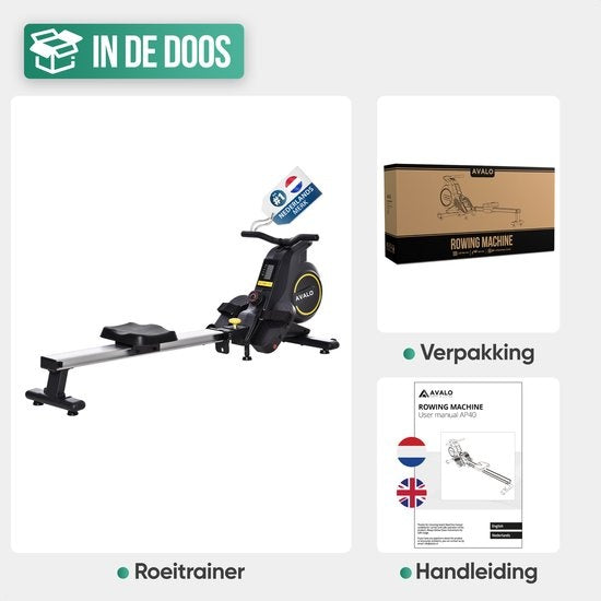 Avalo Rowing Machine Collapsible With Display - Rowing Machine With 8 Resistance Levels - Rowing Machine