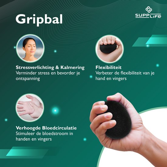 Kit d'entraînement pour les mains Supplife, 5 pièces – Pince à main réglable avec compteur – Entraîneur de préhension et balle de préhension – Entraîneur pour les doigts – Anti-RSI