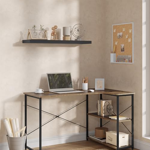 Woltu Floating Wallboard RG9317dgr - Panneau mural en bois Gris foncé - 100 x 22,9 x 3,8 cm