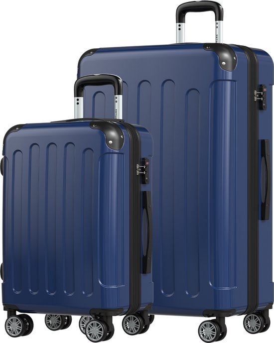 TRVLMORE Set de valises - 2 pièces - 45L Hand Luggage + 115L Spacious Luggage - TSA Lock - Lightweight - Travel Suitcase Set - Dark Blue