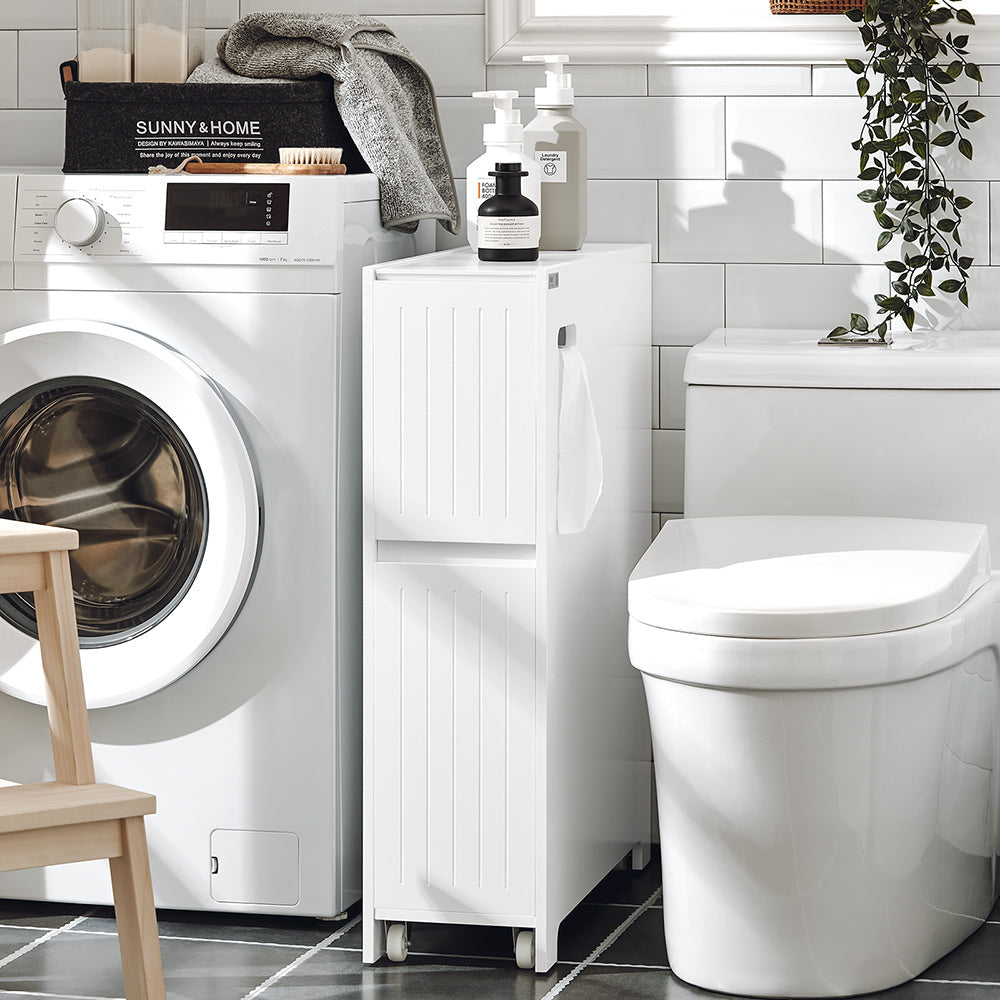 SoBuy Armoire de toilette avec 2 tiroirs - 60 x 20 x 75 cm - Blanc