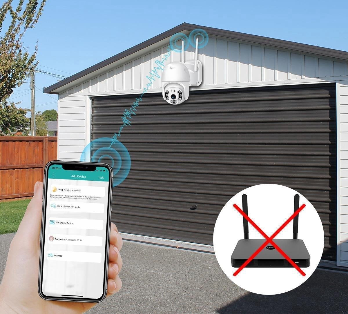 Caméra de sécurité extérieure - Fuegobird - Caméra IP - Smart Wifi Waterproof IP66 - extérieur - rotation et inclinaison - Support 2.4G/5G WIFI - 1080P