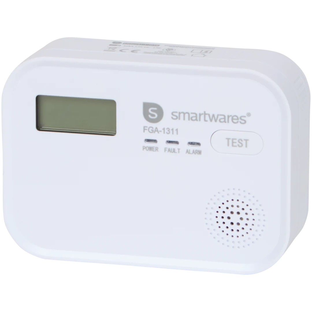 Détecteur de monoxyde de carbone Smartwares PD-8826 FGA-1311 - Écran - Capteur d'une durée de vie de 10 ans - Pile remplaçable