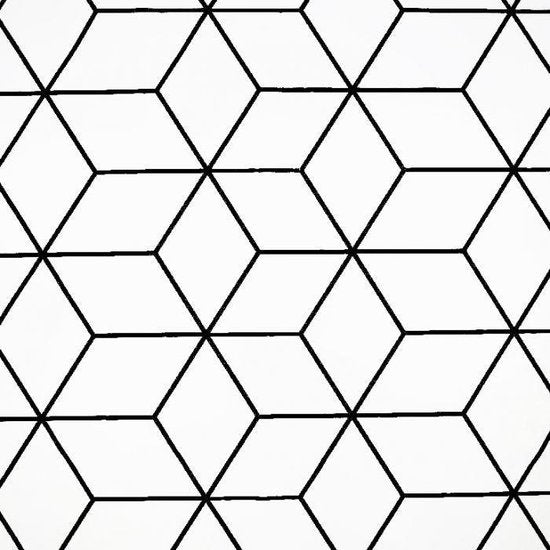 Ensemble de coussins Ukje - Coussins pour chaise haute - Compatible avec Hauck - Chaise haute - Plastifié - Blanc à motifs de cubes