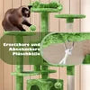 Arbre à chat Yaheetech avec 3 plateformes et 2 grottes - Vert - 49 x 49 x 139 cm