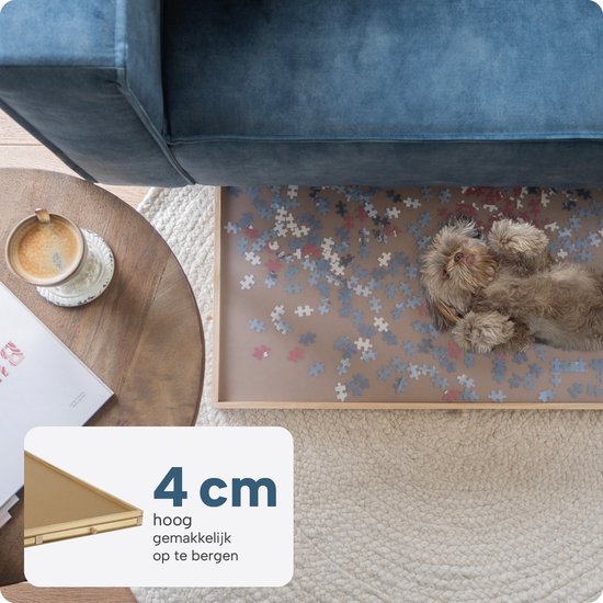 Plateau de puzzle pour 1 000 pièces avec 6 tiroirs – Tapis de puzzle avec système de rangement – Plateau de puzzle en bois – Table de puzzle avec plaque de protection – BREND BR-2216