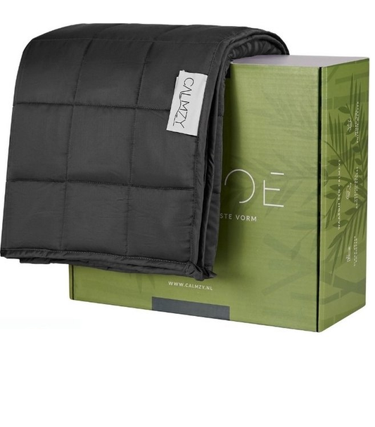 Calmzy - Couverture lourde 8 kg - Bambou - 150 x 200 cm - Gris foncé
